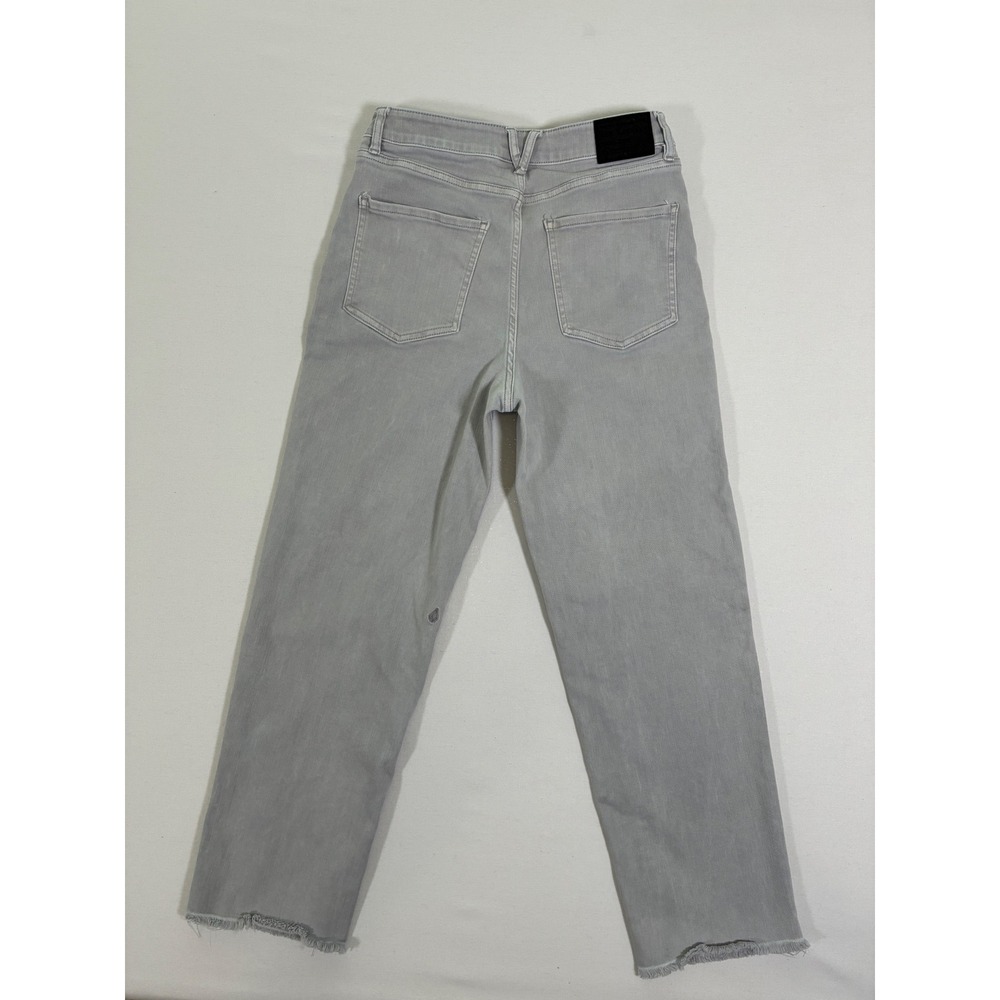 Volcom Stone Step High Rise Jeans Womens 29 Gray Raw Hem Boyfriend B1912200